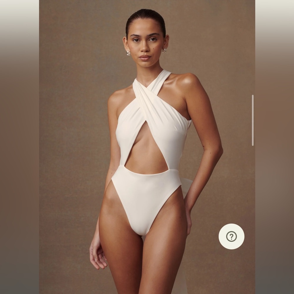 Meshki Wylla Tulle Bow One Piece - White
